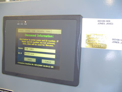 step 6 - information is logged into the cremator